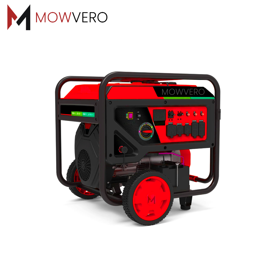 Mowvero 15,000/12,000-Watt Gas Portable Generator with Electric Start & Lift Hook